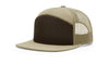 Richardson 168 7-Panel Flatbill Trucker - Brown Front and Khaki Mesh with Matching Panels